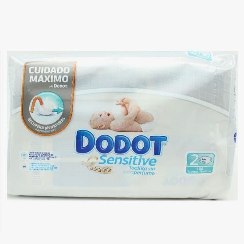 Dodot Sensitive Toallitas Para Bebé 2 Paquetes De 54 Unidades, 108 Toallitas  : : Bebé